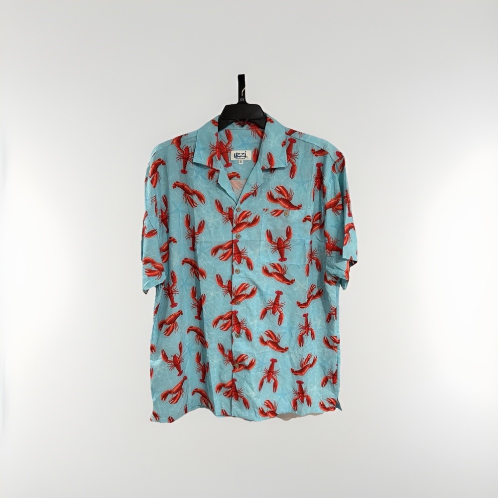 uzzi amphibious gear mens SHIRT designer CRABS vacation stretch XL EUC C106